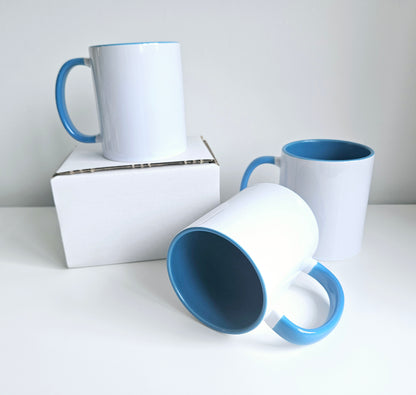 11oz Inner and handle mug - Blue