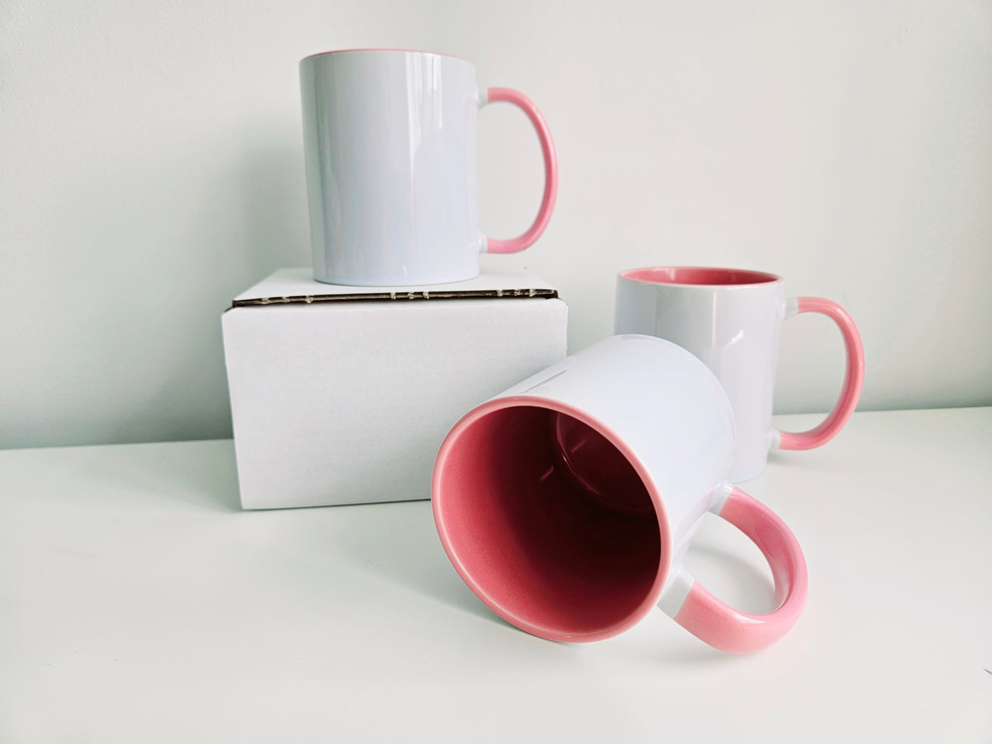 11oz Inner and handle coloured mug - Pink