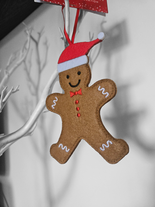 Felt gingerbread hanging decoration