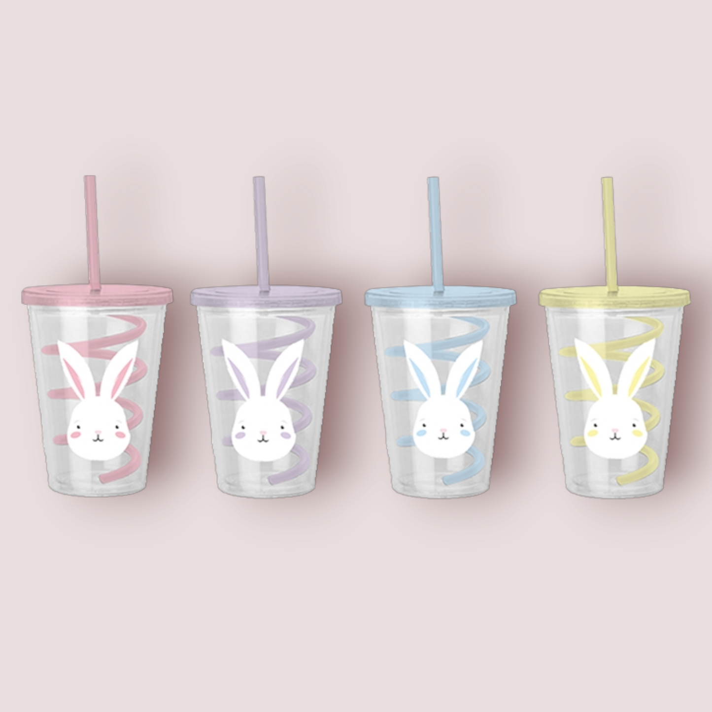 Bunny cup with swirly straw