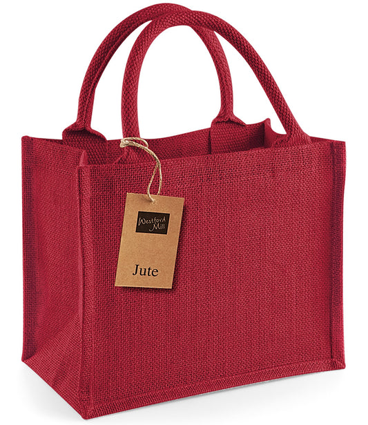 Mini red jute giftbag