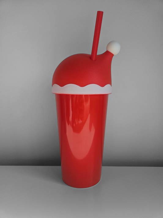 Red santa hat cold cup