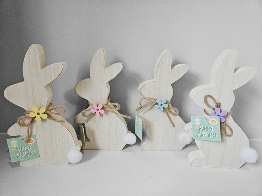 Wooden bunny ornament